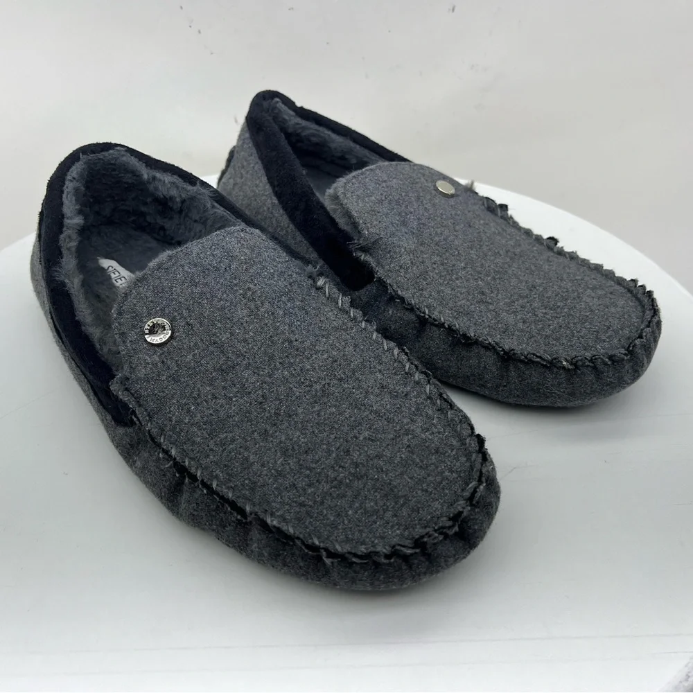 Steve Madden Loafers House Shoes Slippers Faux Fur Slip On Grey Lounge Comfy 10